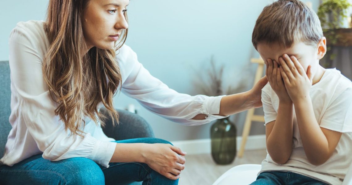 Children,Need,Help.,Upset,Little,Boy,Crying,In,Psychologist's,Office