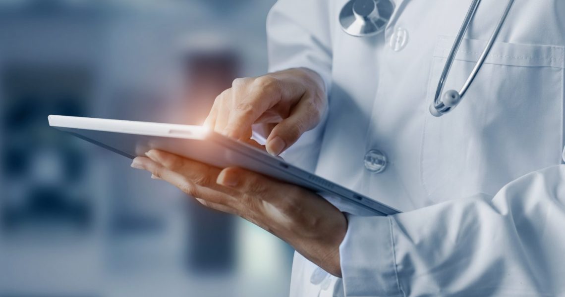 Medicine,Doctor,Hands,Touching,On,Digital,Tablet.,Medical,Technology,And