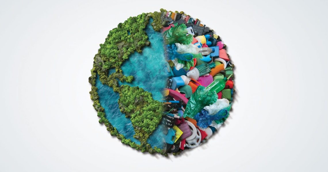 Planet,Vs.,Plastics,,,Earth,Day,2024,Concept,3d,Tree