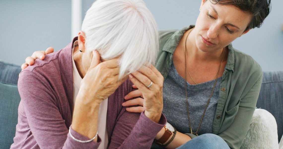 Elderly,Mom,,Stress,And,Daughter,With,Support,For,Mental,Health